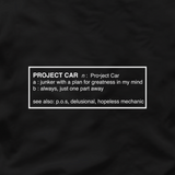 Camiseta del proyecto del coche