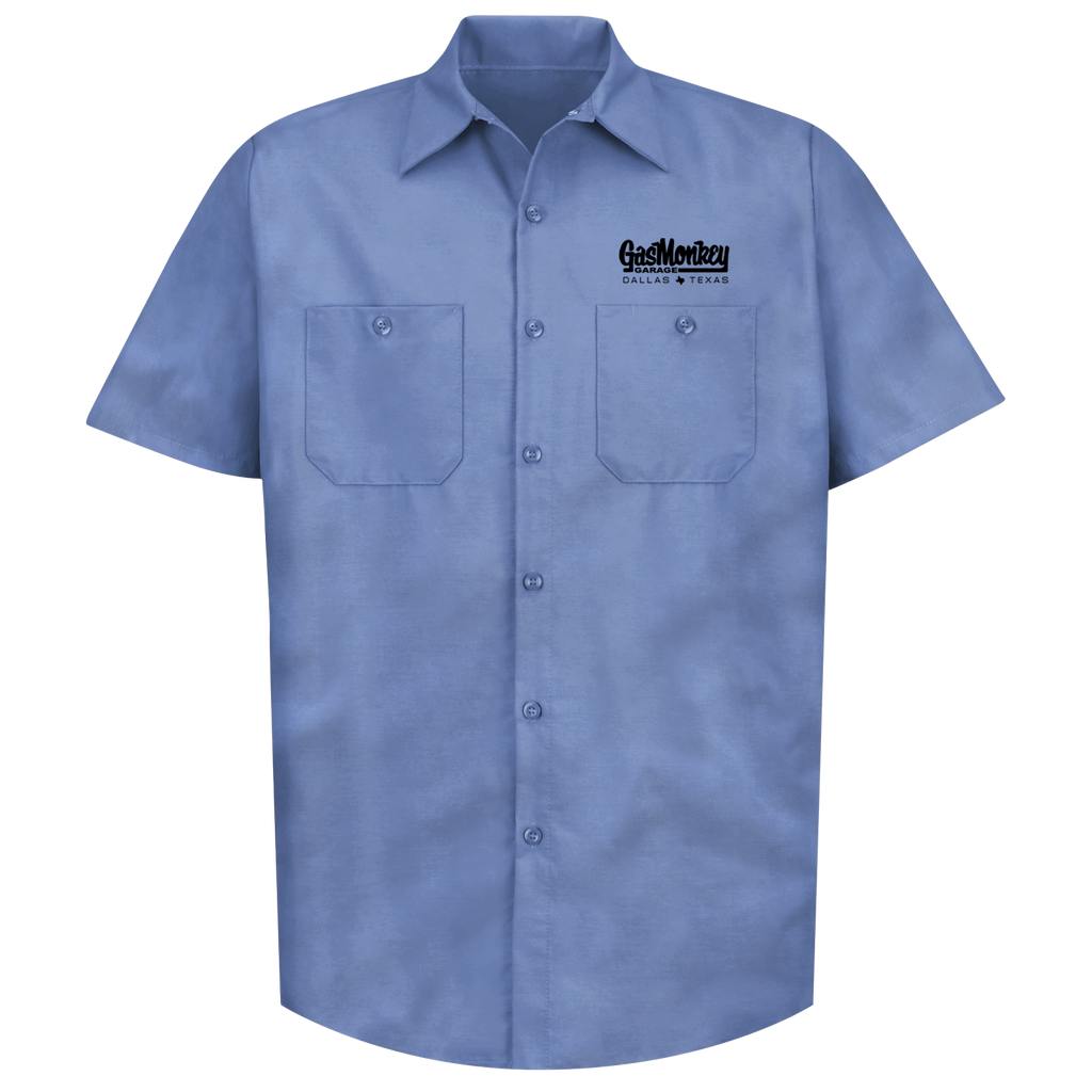 Short Sleeve Work Shirt - Light Blue – Gas Monkey Garage